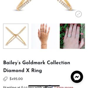Bailey’s Jewelry Collection X Ring Yellow Gold